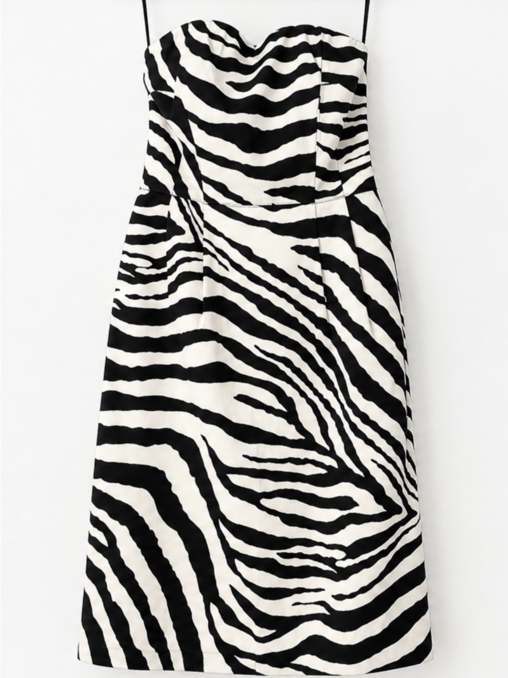 NWT Express Zebra-Print Strapless Dress - Black & White